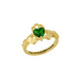 Sterling Silver Green Claddagh Ring